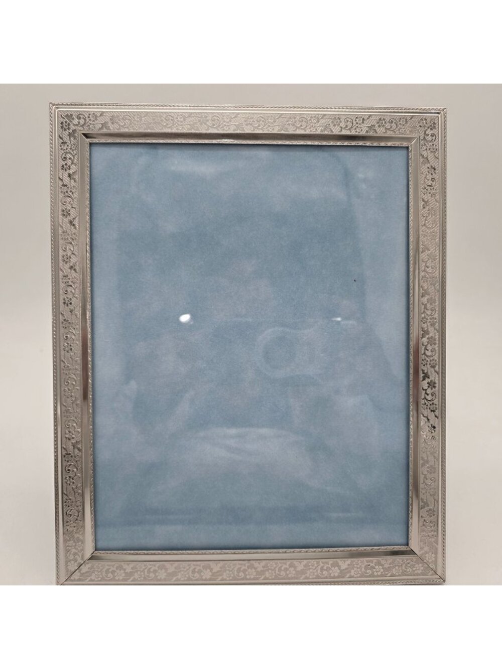 Carr USA Silver Floral Engraved 8"x10" Picture Frame With Easel Back